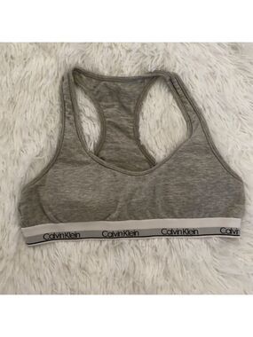 Calvin Klein gray racerback training bra